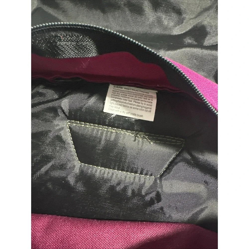 Vintage Eastpak Delegate Messenger Bag Suede/Leather Bottom USA Pink/purple